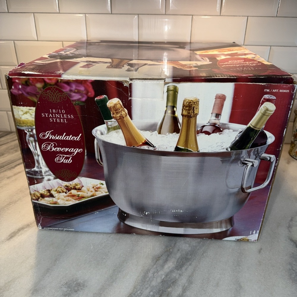 18/10 HEAVY STAINLESS STEEL Beverage Wine Champagne Tub Bucket Wedding‎ GW9921